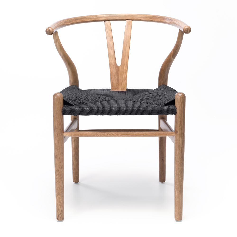 Wishbone Dining Chair - Natural w Black Rope